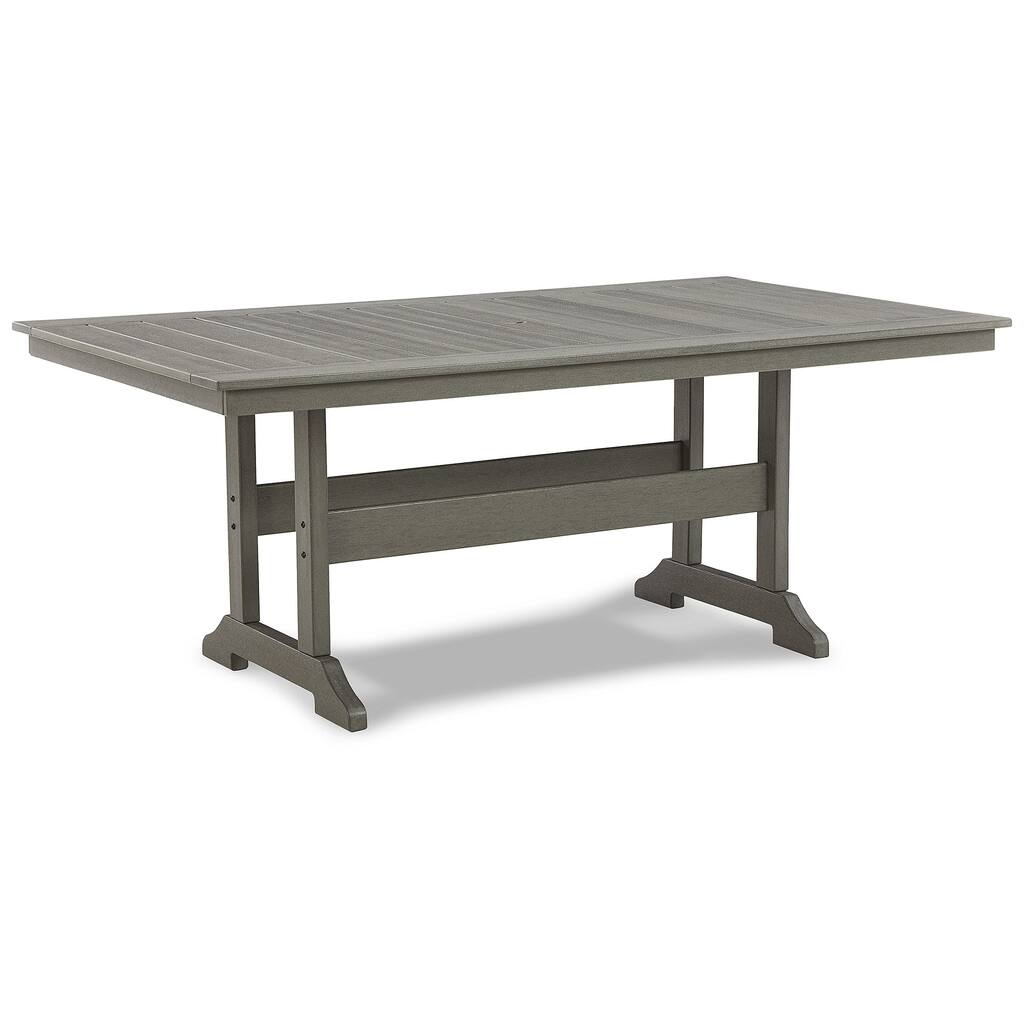 Signature Design by Ashley Visola Gray Rectangular Outdoor Poly All Weather Dining Table Only - 72"W x 42"D x 29"H