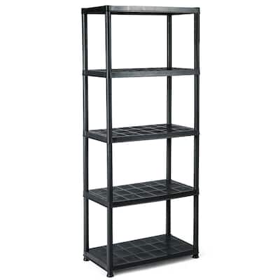 Gymax 5-Tier Storage Shelving Freestanding Heavy Duty Rack,28"XL X