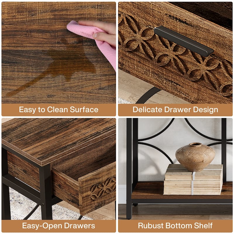70.9 Inches Console Table with Drawers for Entryway