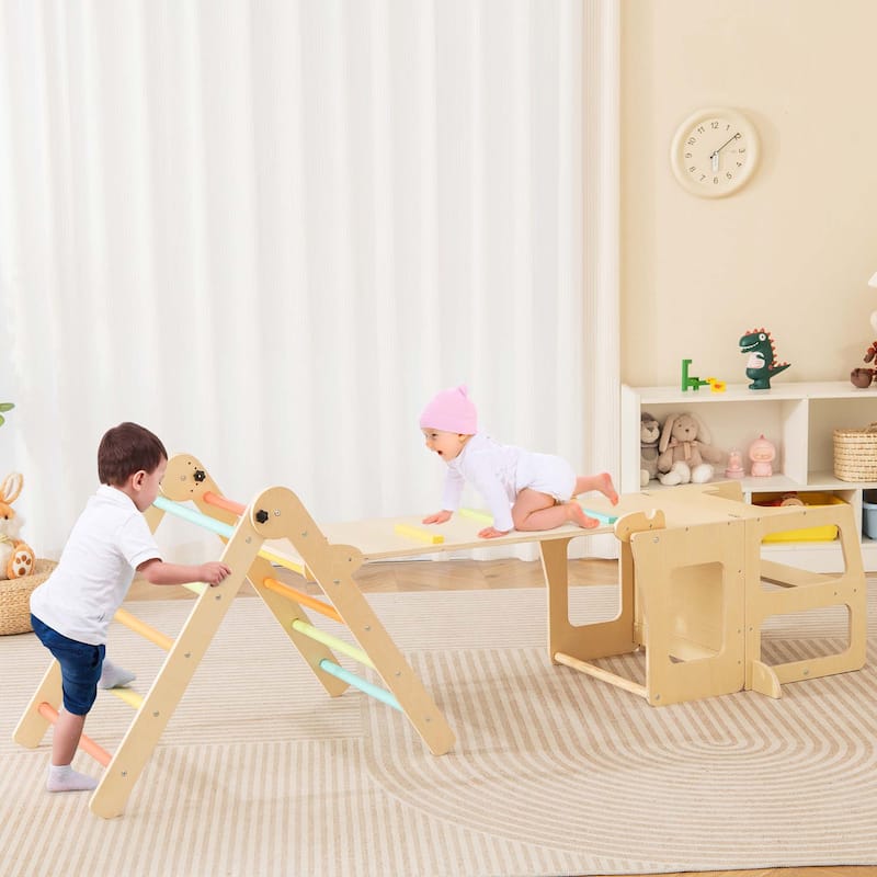 Costway 7-in-1 Toddler Climbing Toy Set with Reversible Ramp - See Details
