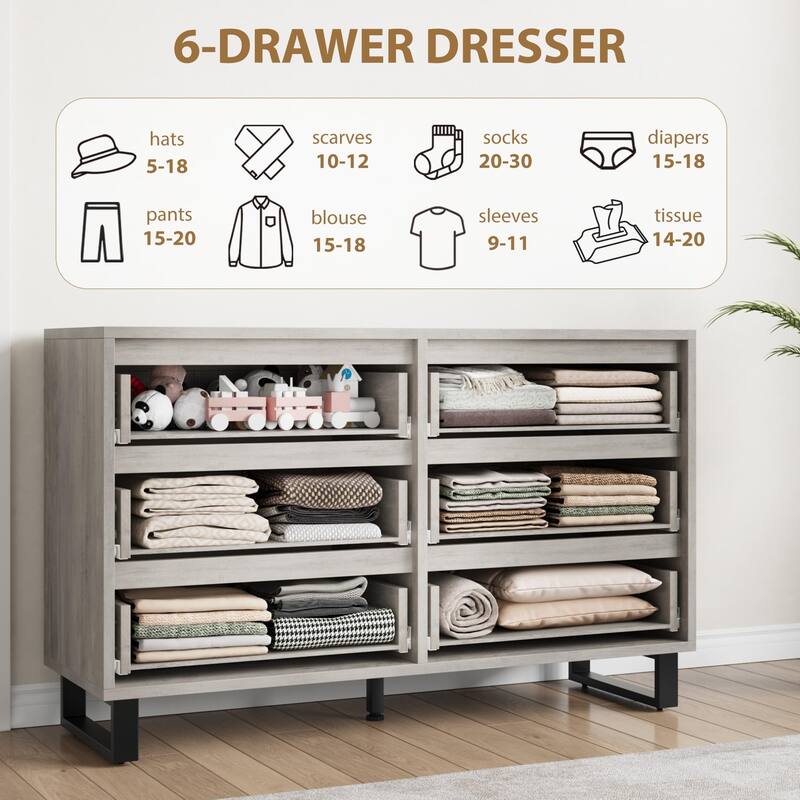 4/6 Drawer Dresser, Freestanding Storage Cabinet for Bedroom, Closet