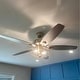 preview thumbnail 10 of 11, 52" Polished Nickel Wood 5-Blade Modern Ceiling Fan with Remote