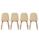 preview thumbnail 33 of 71, Set of 4 Plastic Dining Side Chair Wood For Event Kitchen Office Event Garden Patio Cafe Indoor Outdoor Beige