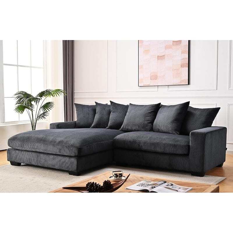 Us Pride Furniture Payan 102.4" Wide Corduroy L-Shape Sectional Sofa