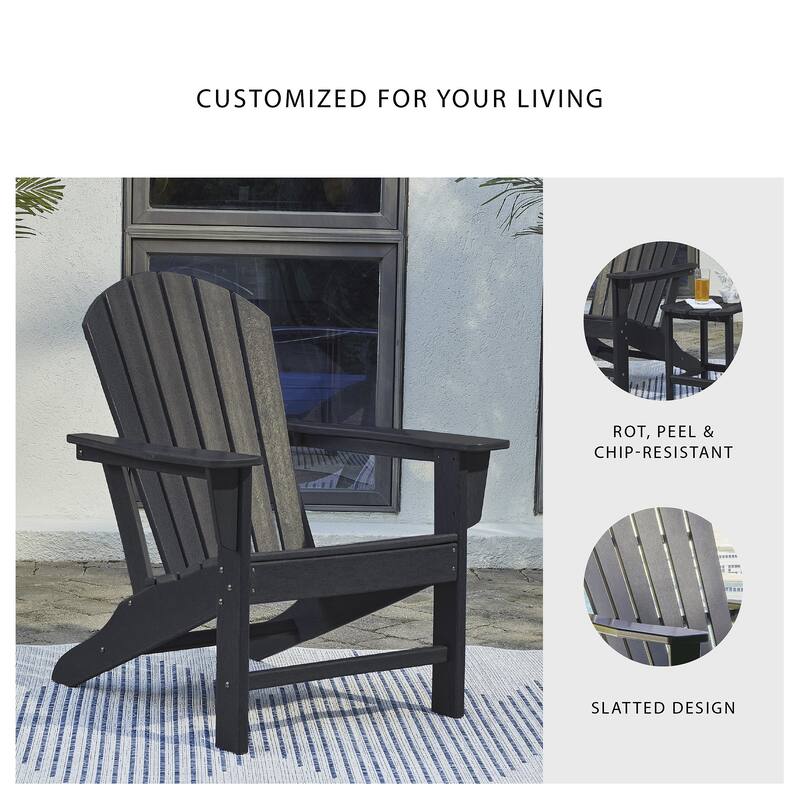 Signature Design by Ashley Sundown Treasure Black Adirondack Chair - 31.25" W x 33.38" D x 38" H