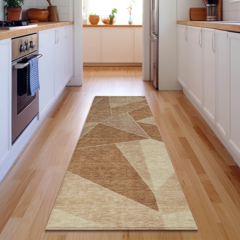 Premium Washable Super Soft Contemporary Mosaic Mayfield Rug - Paprika - 2' 3" x 7' 6" - Runner