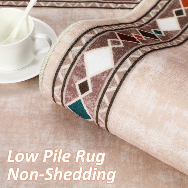 Garvee Machine Washable Rug Modern Bordered Area Rugs