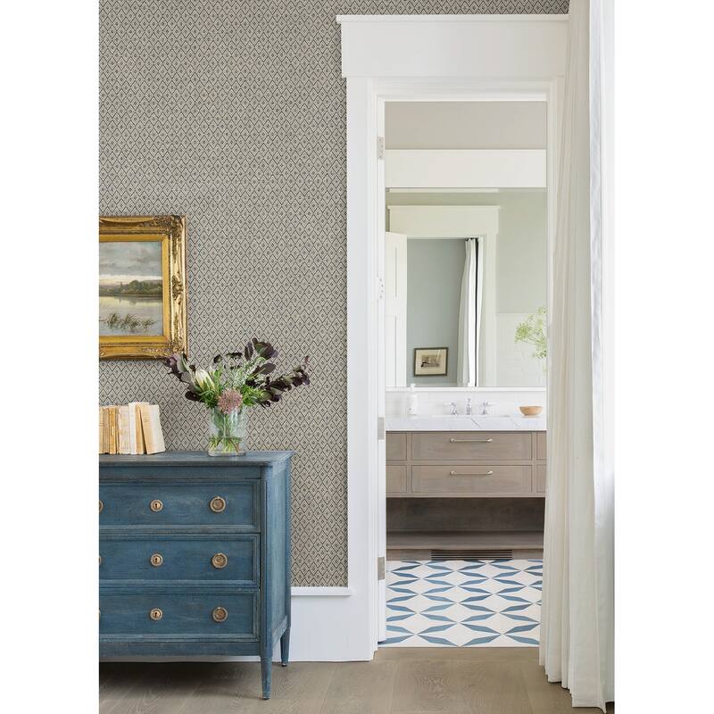 A-Street Prints Hui Denim Paper Weave Grasscloth Wallpaper