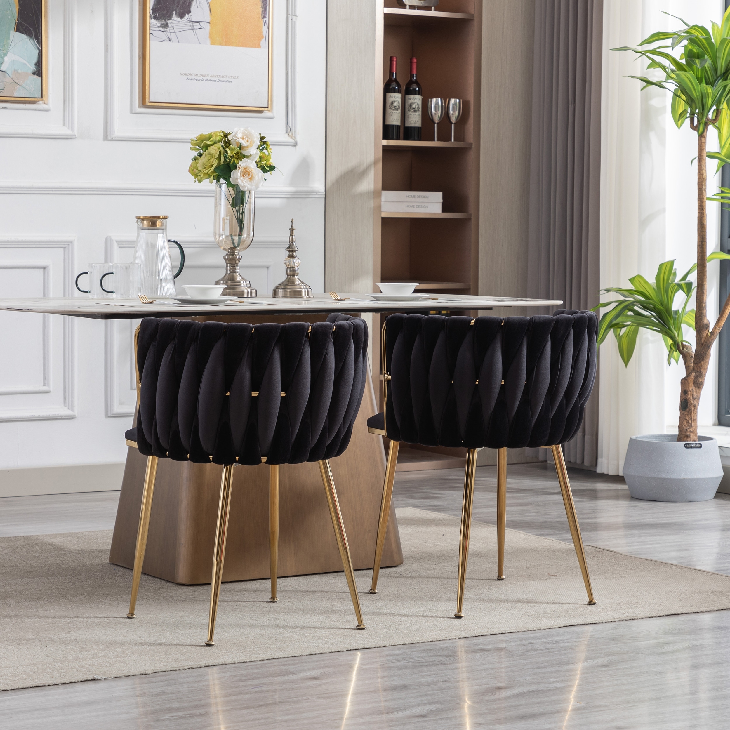 【限定セール！】 Velvet 2, of Set Chair Dining Upholstered with Set Chair ソファセット