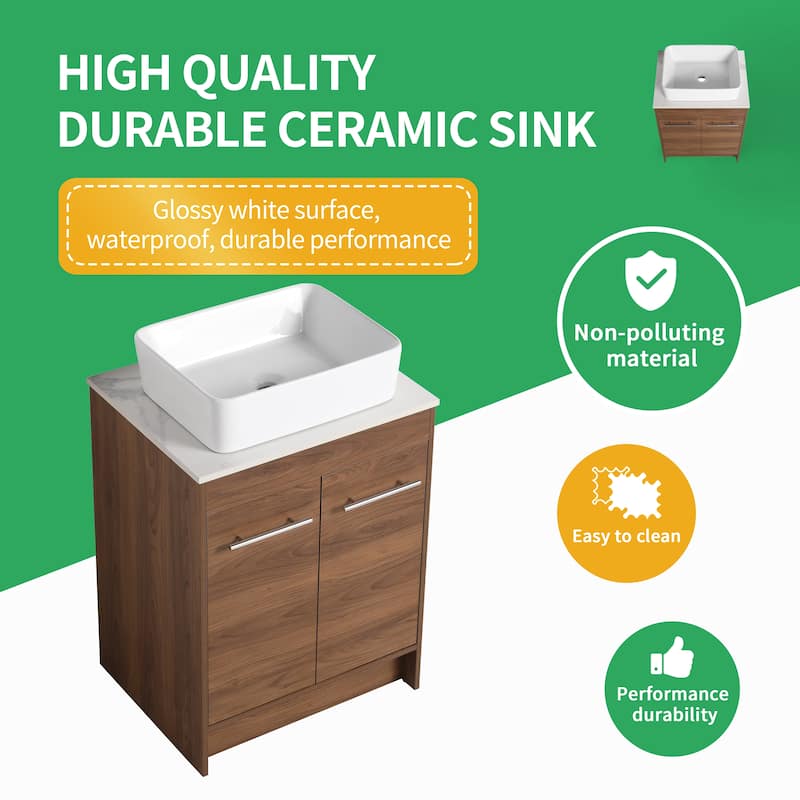 BNK 24/36/48/60 Inch Bathroom Vanity with Sink, Freestanding Bathroom Vanity with Soft Close Doors and Adjustable Shelf