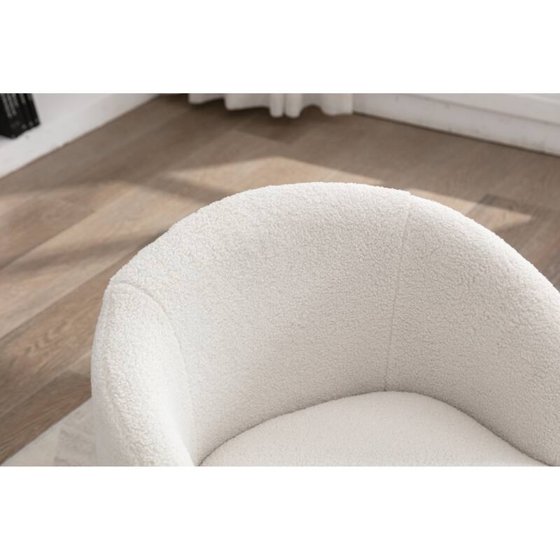 Ivory 25.6" Swivel Barrel Chair with Black Coating