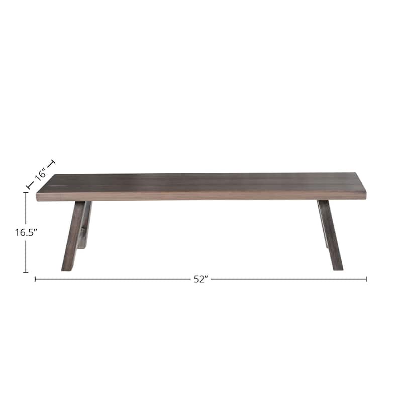 Mersin Patio Backless Bench, Light Gray