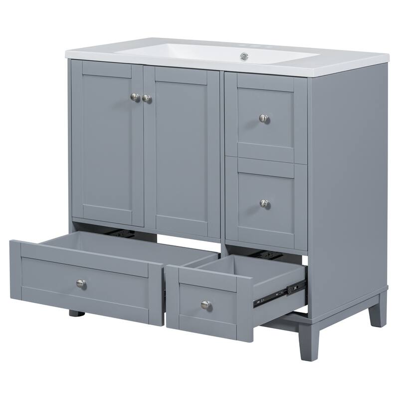 36 Inch Modern Bathroom Vanity with USB Charging