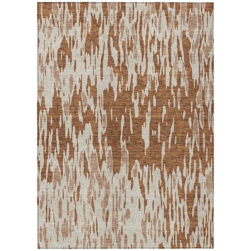 Machine Washable Indoor/ Outdoor Abstract Chantille Rug
