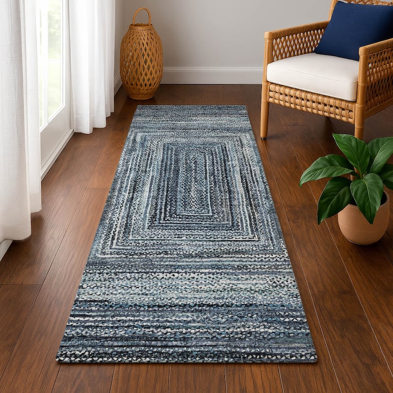Premium Washable Super Soft Modern Dimensions Mayfield Rug - Blue - 2'3" x 7'6"