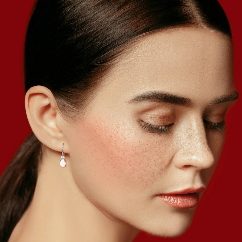 Miadora 2ct TGW Opal Created White Sapphire Leverback Earrings in Sterling Silver