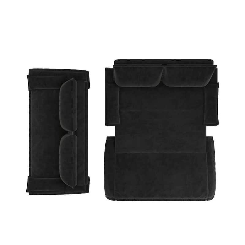 73.2" Multi-Functional Velvet Queen Pull Out 3-in-1 Convertible Sleeper Sofa
