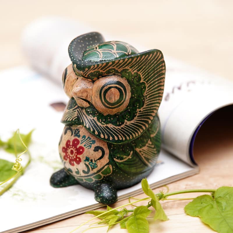 Novica Handmade Midnight Owlet Wood Figurine