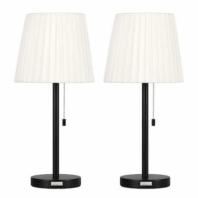 Oumilen Two Contemporary Black Modern Bed Lamp Vintage Accent Lamp