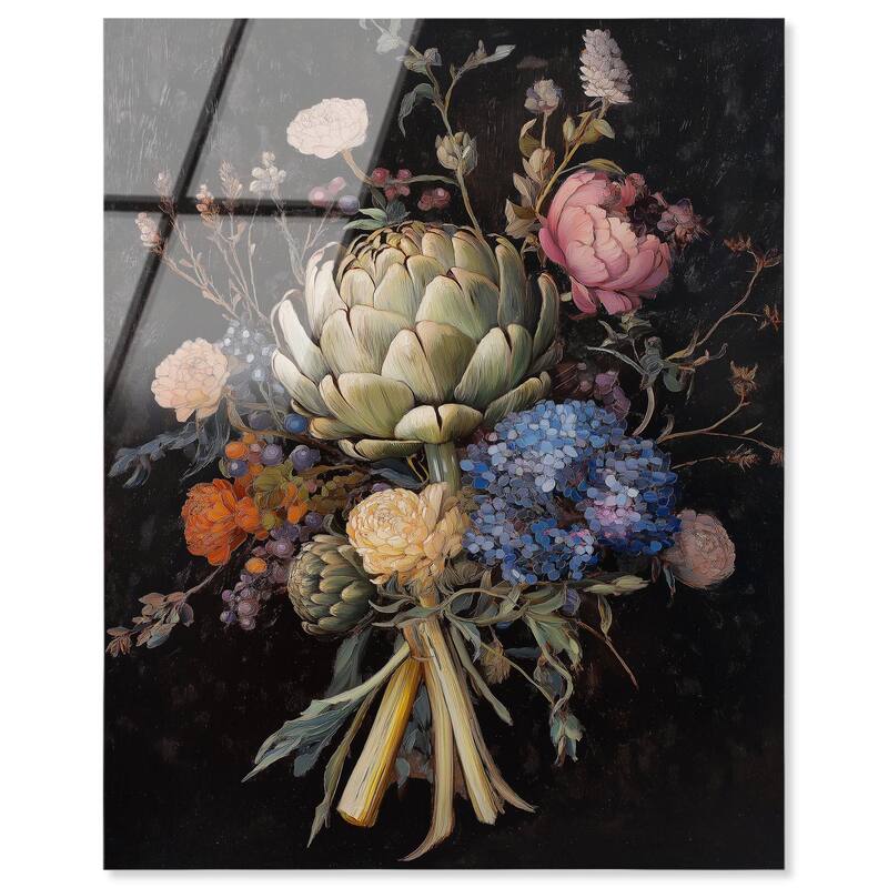 Moody Artichoke II Acrylic by Art Remedy, Ready to Hang - 24" x 30"