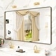 preview thumbnail 182 of 192, KIOTEE Modern Metal Frame Wall Mounted Bathroom Vanity Mirror with 5-year warranty 55x30 - Bronze