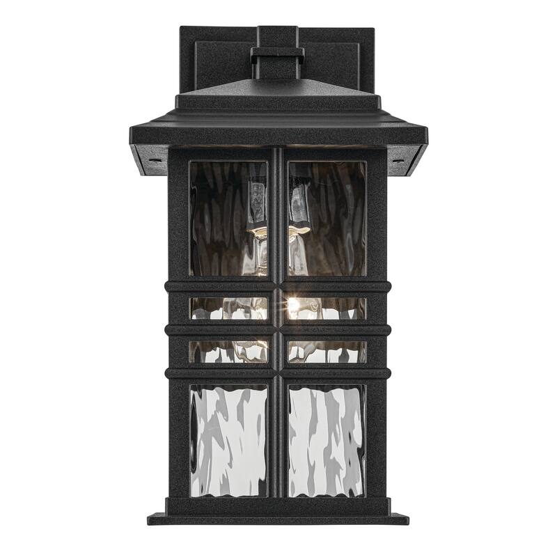 Kichler Lighting Beacon Square 12 in. 1-Light Textured Black Outdoor Wall Sconce - 12 in