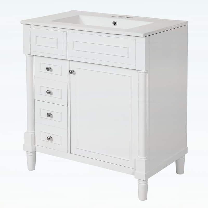 30 Inch Bathroom Vanity with Sink,Soft-Closing Door and 2 Drawers,Elegant and Durable Design