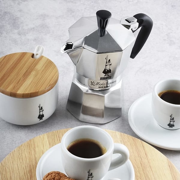 Moka Express 18-Cups Iconic Stovetop Espresso Maker, Aluminum Silver - Bed  Bath & Beyond - 41877657