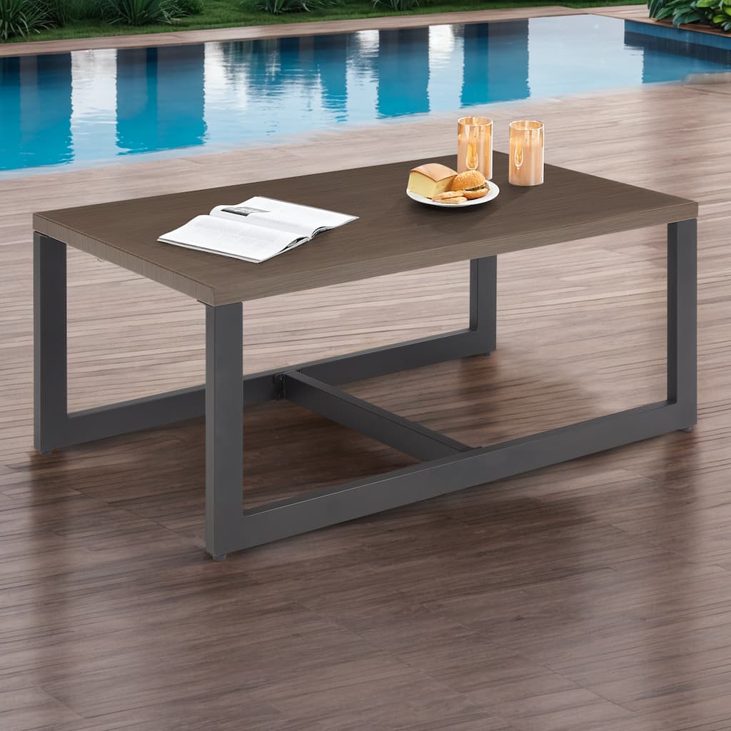 Patio Coffee Table Outdoor Metal Steel Table