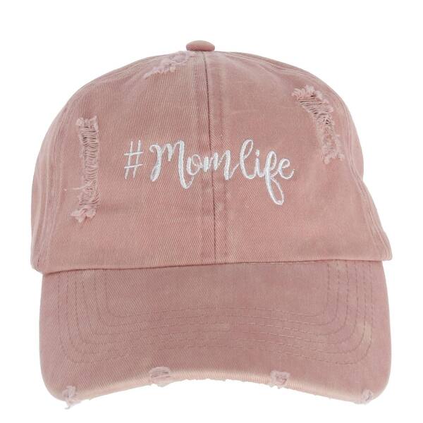 David Young Women S Distressed Mom Life Embroidered Baseball Cap On Sale Overstock 28072223 Pink