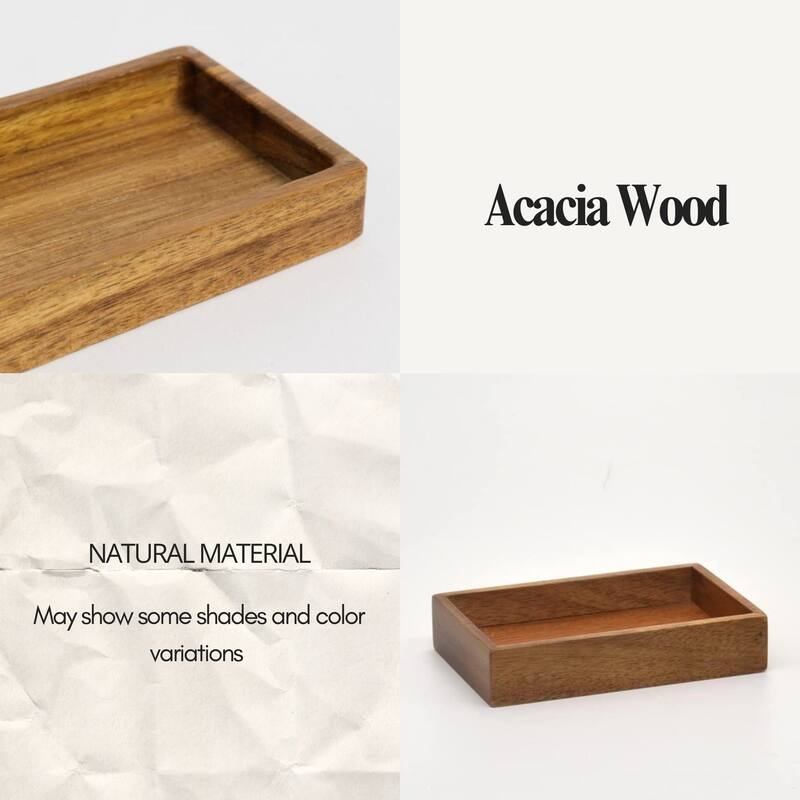 Acacia Wood Bathroom Accessory Set Collection