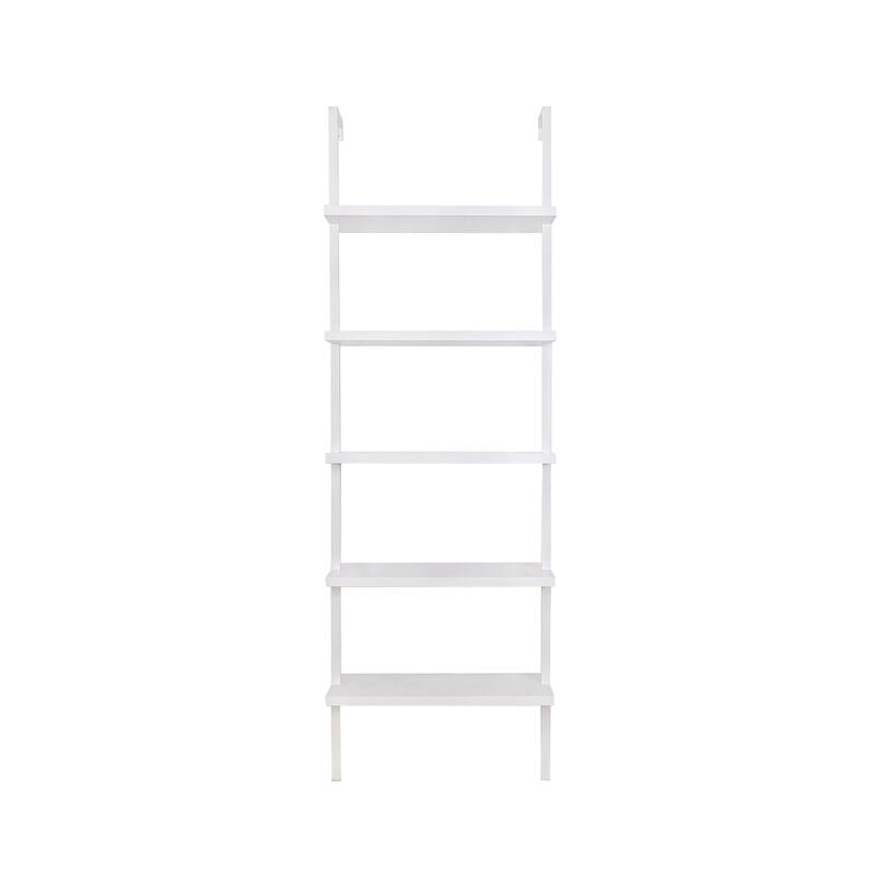 Nathan James Theo 5-Shelf Ladder Bookcase Wood with Metal Frame