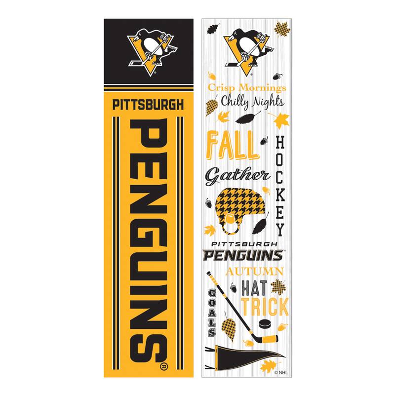 47" Double Sided Seasonal Porch Leaner, Pittsburgh Penguins - 47" x 11.25"