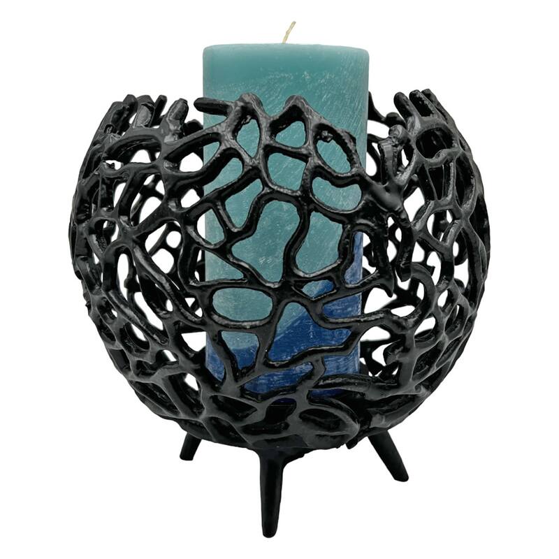 Decorative Handmade Aluminum Round Votive Candle holder Set of 2