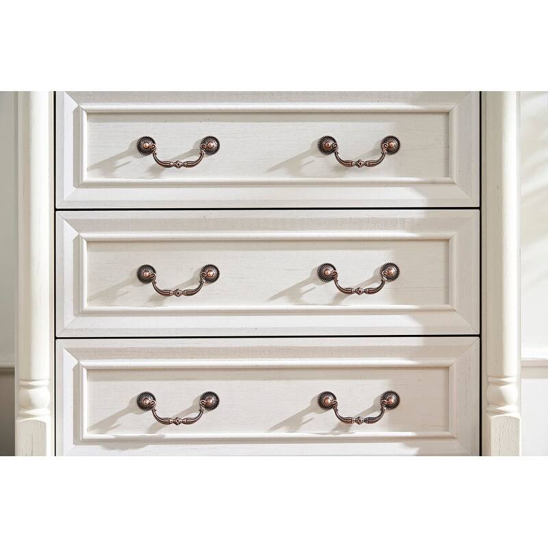 7 Drawer Dresser Chest for Bedroom with Wooden Base and Riser Trim