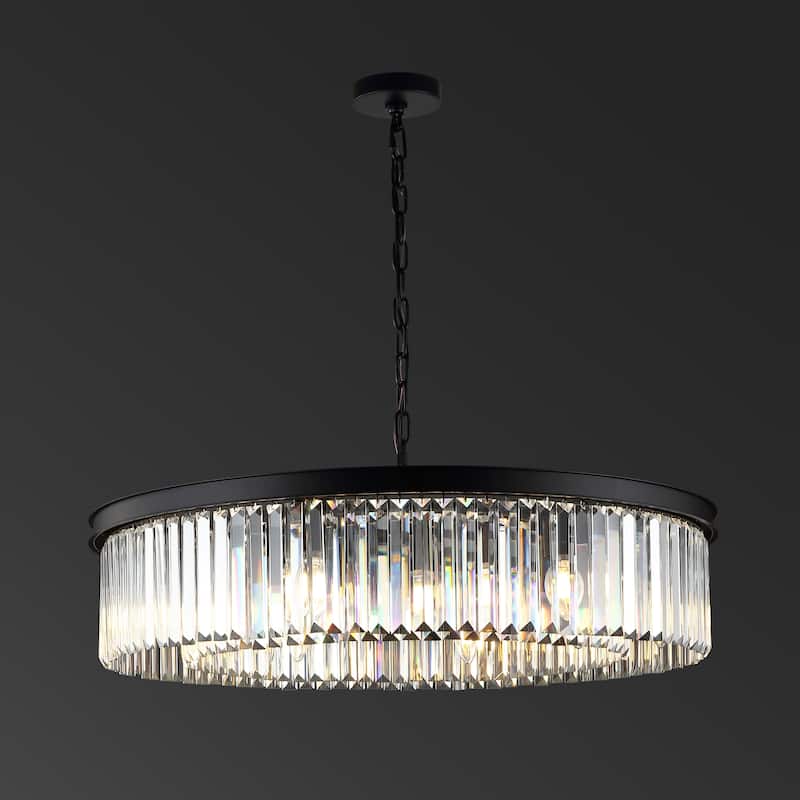 SAFAVIEH Couture Greta Crystal Pendant - 31.5 In W x 31.5 In D x 13.5 / 61.5 In H - Black