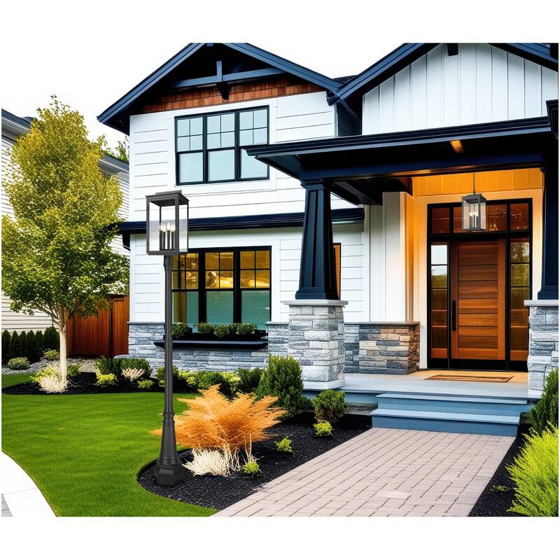 Z-Lite 5019PHXLR-533PM Hartwell 5 Light 29" Tall Post Light with Seedy