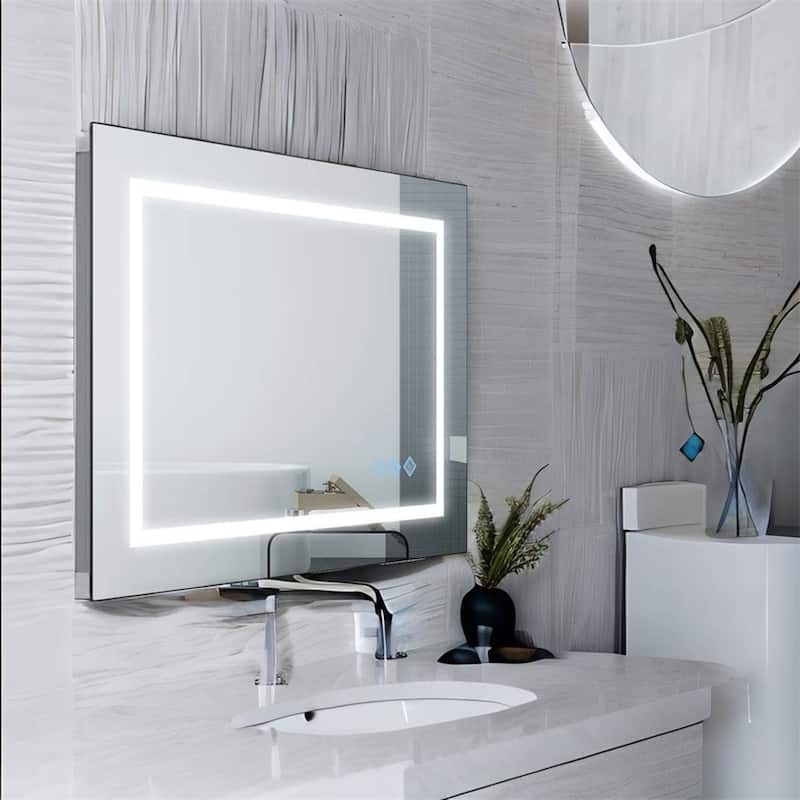 Bathroom Mirror,Anti-Fog Dimmable Lighted Wall Mounted Vanity Mirror