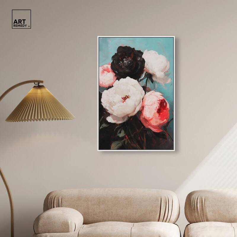 Three Shades of Peony III Canvas by Art Remedy