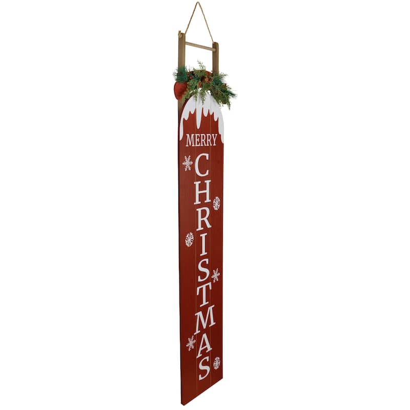 Snow Sled Merry Christmas Porch Sign - 55.75"