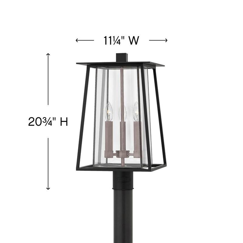 Hinkley Lighting Walker 3 Light 20.75" Tall Post Light with Clear
