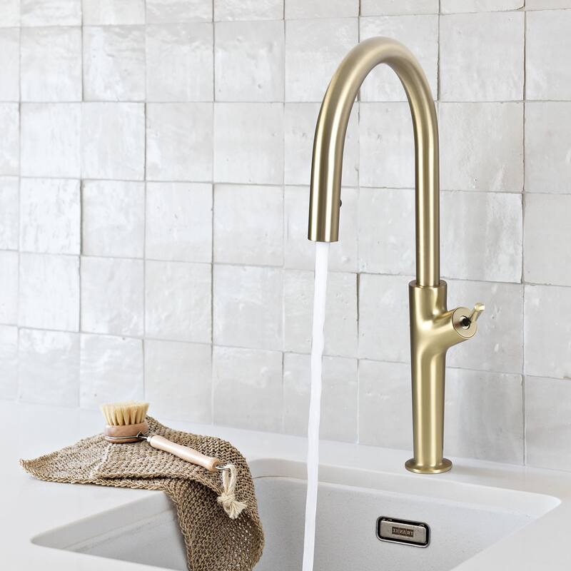 Single Handle Kitchen Faucet with Pull Down Sprayer Brass 1 Hole Brass Pull Down Kitchen Sink Faucets