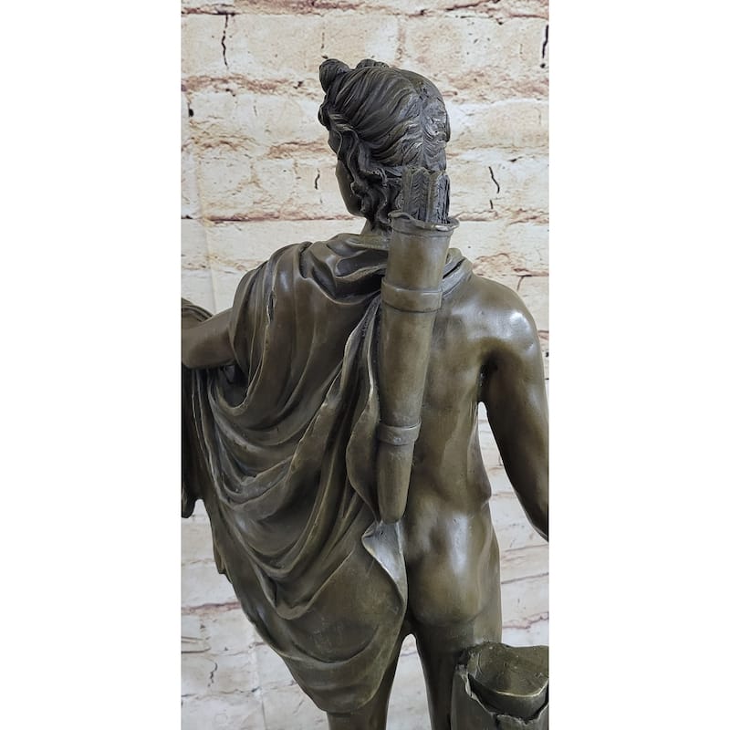 Apollo As An Archer With Bow - Bronze Sculpture Statue Greek Roman Mythology Art
