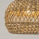 preview thumbnail 5 of 8, Homa Rattan Coastal Boho 12" Gold Dome Pendant Light - 12" Wide