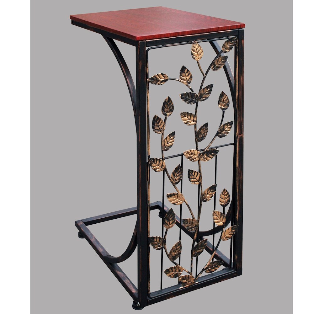 Shop Etna Sofa Side End Table Small Metal Leaf Design Base W