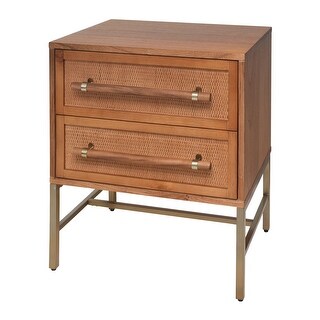 Hopper Studio Sophia Acacia Wood 2-Drawer Nightstand