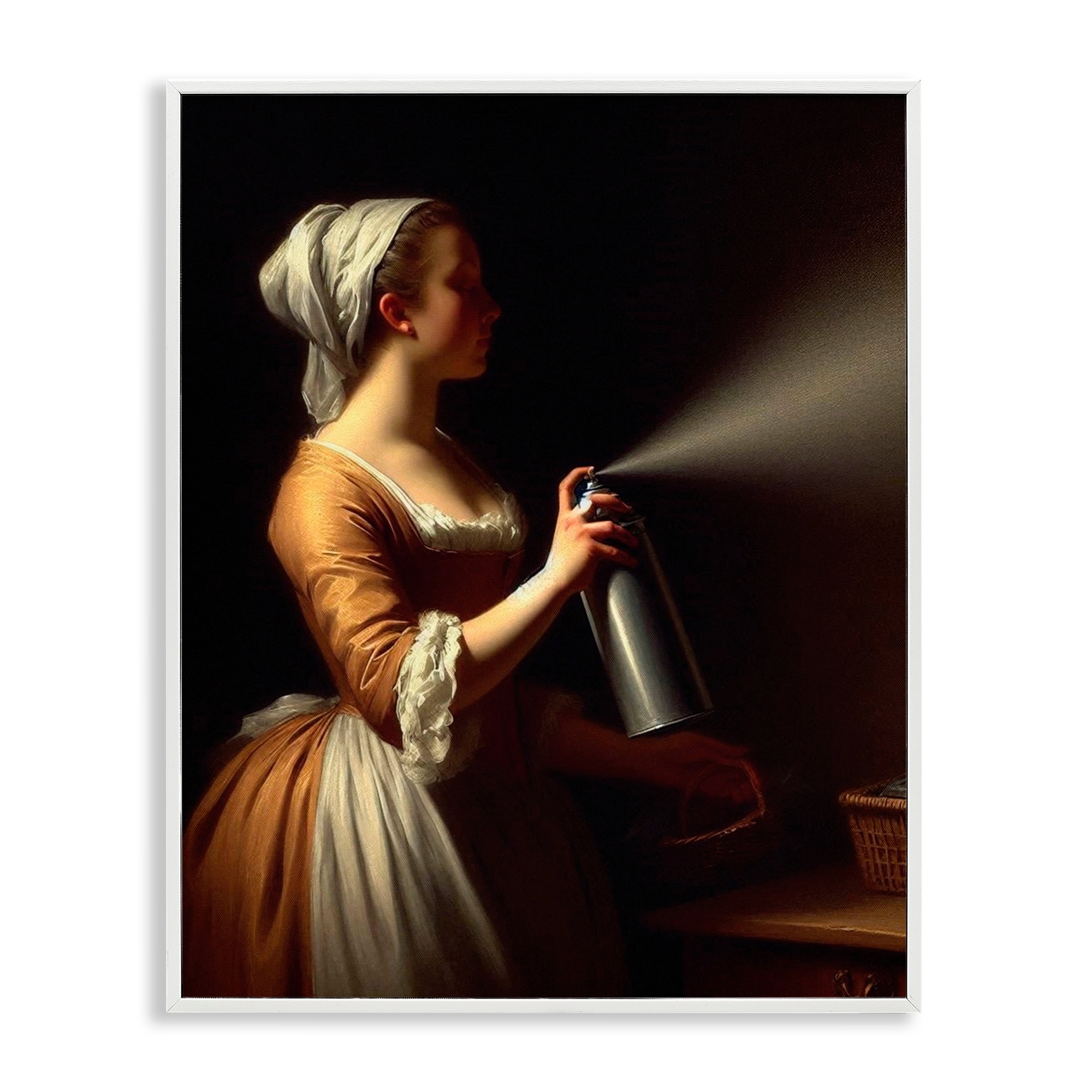 Stupell Funny Vintage Lady & Spray Paint Framed Giclee Art Design By Lettered and Lined