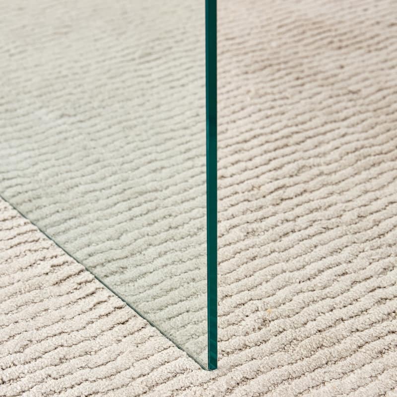 Modern Dining Set with Tempered Glass Legs & Fabric Chairs