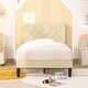 preview thumbnail 9 of 7, 2 Pcs Twin Bed Frames with Adjustable Headboard, Modern Linen Upholstered Platform Bed w/Button Tufted Headboard