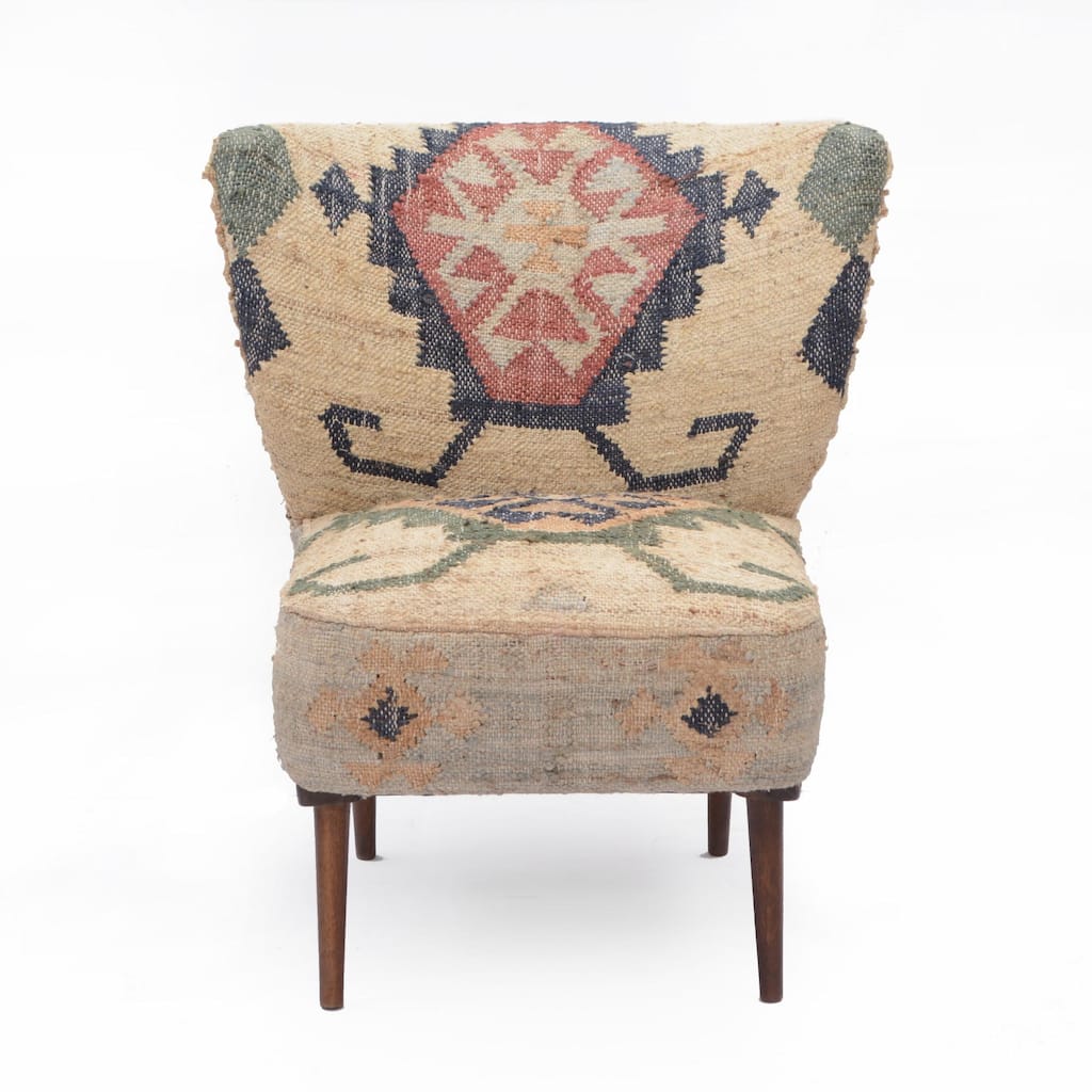 Handmade Armless Accent Chair - 30" - Multicolor